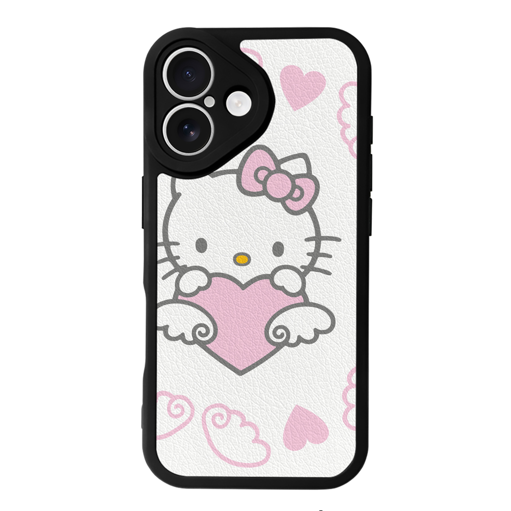 （画像用） Hello Kitty ハローキティ 【iPhone 16シリーズ対応】シリコンスマホケース（レザー調） 材質：シリコン